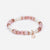 Pearl Rose Quartz Strawberry Quartz Beaded Bracelet