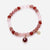 Rose Quartz Red Chalcedony Strawberry Quartz Beaded Bracelet w/ Birthstone Charm