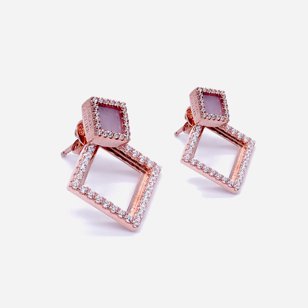 TERRA 方 Earring Studs in Lavender Jade