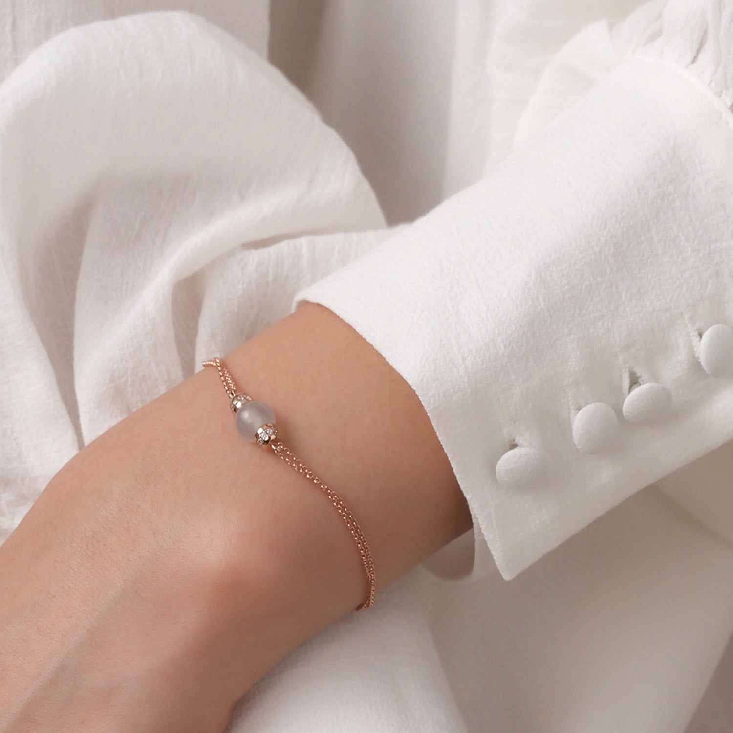 EDEN 悅 Bracelet in Ice White Jade